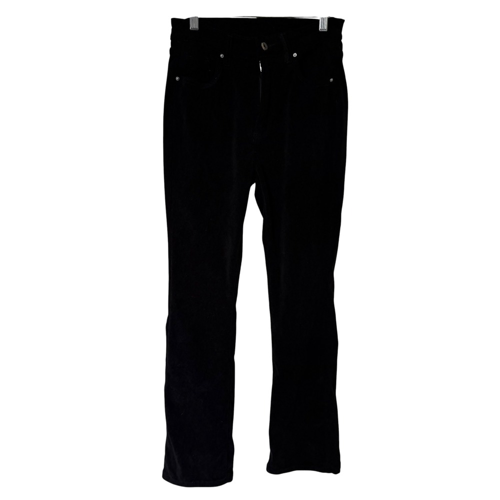 SHEIN Corduroy Pants Women Size 6 Black Exc. Straight Leg High Rise Trousers